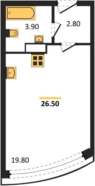 Фото №1: Студия 26&nbsp;м², 3/16&nbsp;эт. - Краснодар, Прикубанский внутригородской округ, мкр. жилой комплекс Самолёт-6