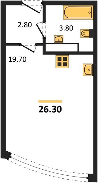 Фото №1: Студия 26&nbsp;м², 15/16&nbsp;эт. - Краснодар, Прикубанский внутригородской округ, мкр. жилой комплекс Самолёт-6
