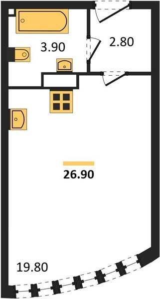 Фото №1: Студия 26&nbsp;м², 9/16&nbsp;эт. - Краснодар, Прикубанский внутригородской округ, мкр. жилой комплекс Самолёт-6