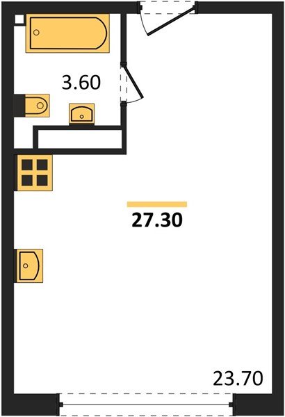 Фото №1: Студия 27&nbsp;м², 13/16&nbsp;эт. - Краснодар, Прикубанский внутригородской округ, мкр. жилой комплекс Самолёт-6