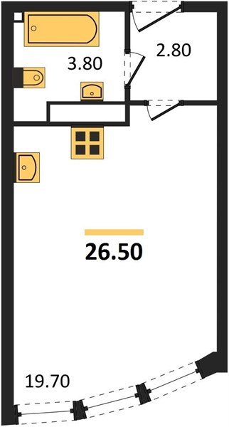 Фото №1: Студия 26&nbsp;м², 13/16&nbsp;эт. - Краснодар, Прикубанский внутригородской округ, мкр. жилой комплекс Самолёт-6
