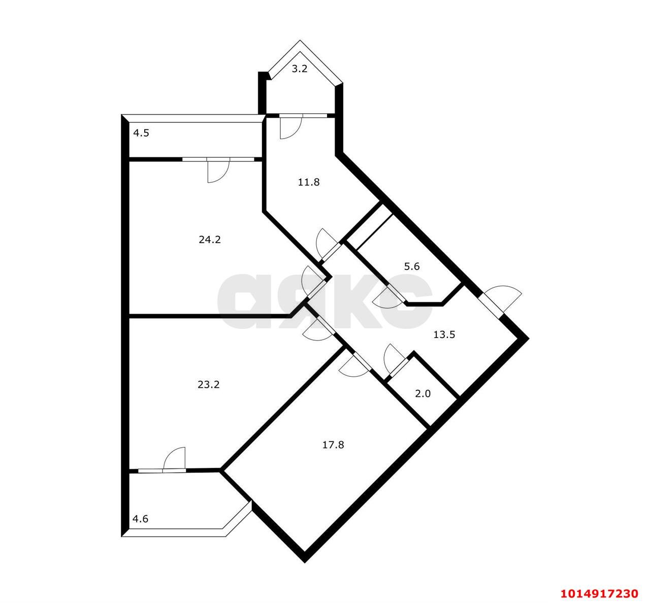 Фото №3: 3-комнатная квартира 97&nbsp;м², 2/12&nbsp;эт. - Краснодар, Прикубанский внутригородской округ, мкр. 2-я Площадка, ул. Ветеранов, 85