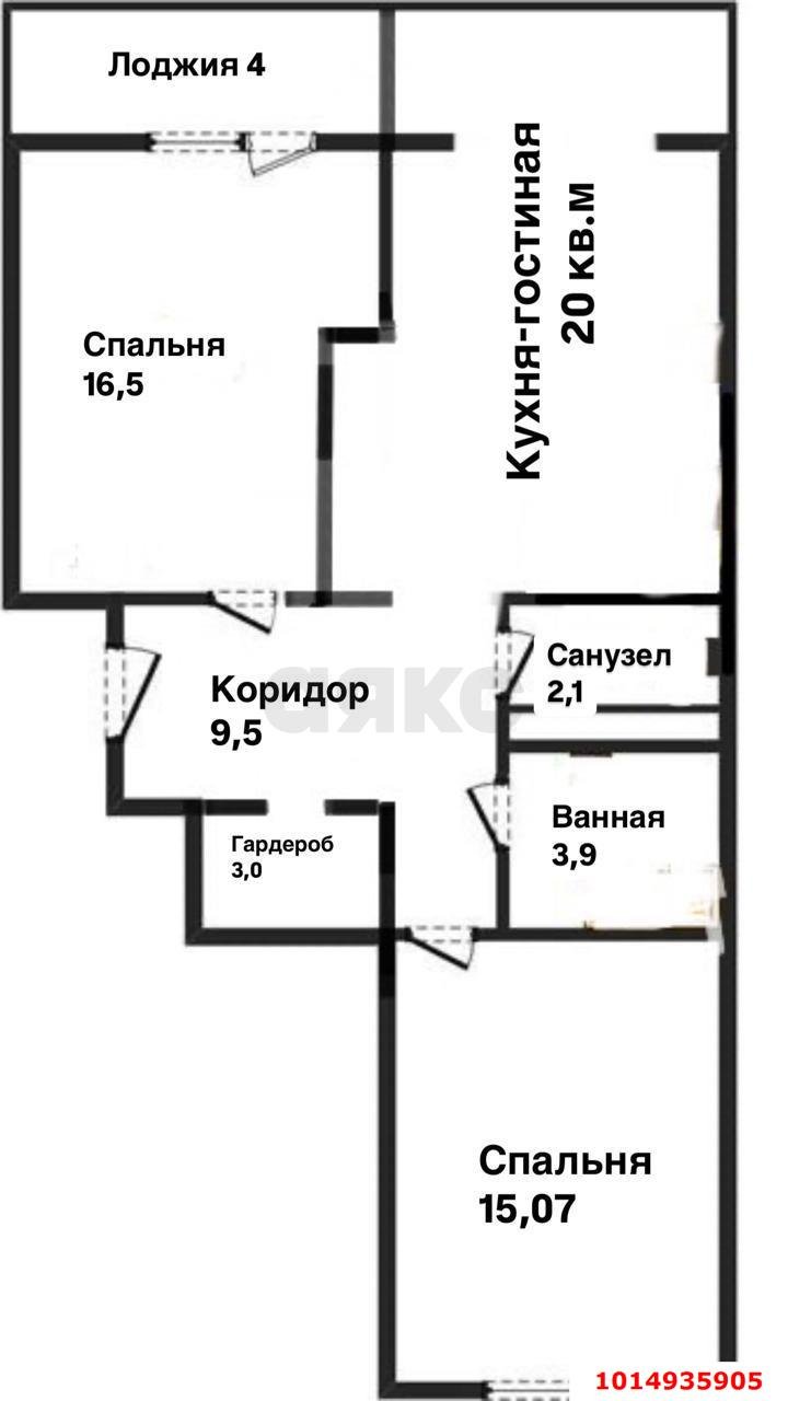 Фото №12: 2-комнатная квартира 69&nbsp;м², 14/20&nbsp;эт. - Краснодар, Прикубанский внутригородской округ, Авиагородок, мкр. ЖК На Стахановской, ул. Стахановская, 1/5к1