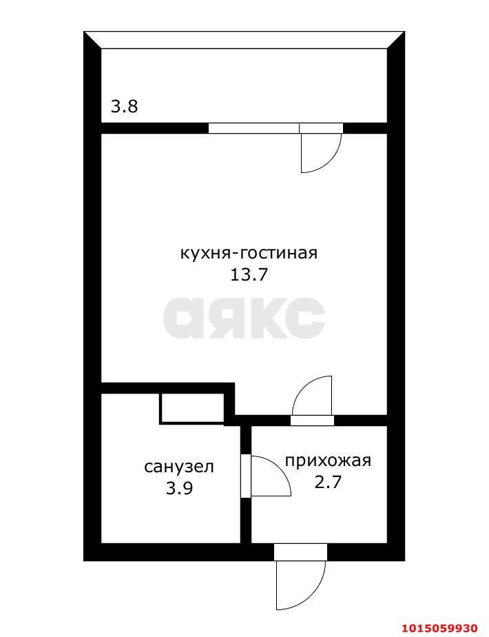Фото №7: Студия 24&nbsp;м², 6/16&nbsp;эт. - Краснодар, Прикубанский внутригородской округ, мкр. жилой комплекс Самолёт-5, ул. Ивана Беличенко, 101
