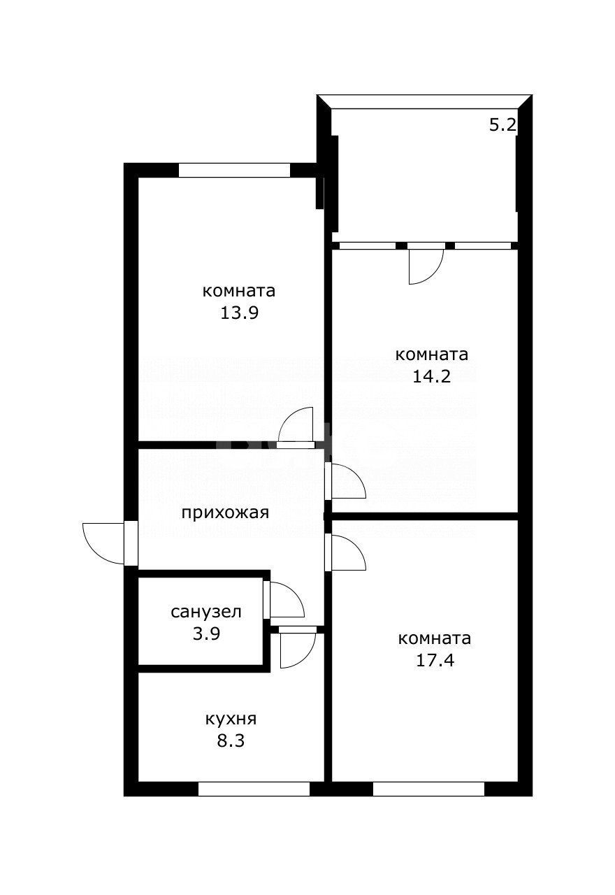 Фото №23: 3-комнатная квартира 65&nbsp;м², 3/5&nbsp;эт. - Сочи, Центральный, мкр. Гагарина, ул. Красноармейская, 15