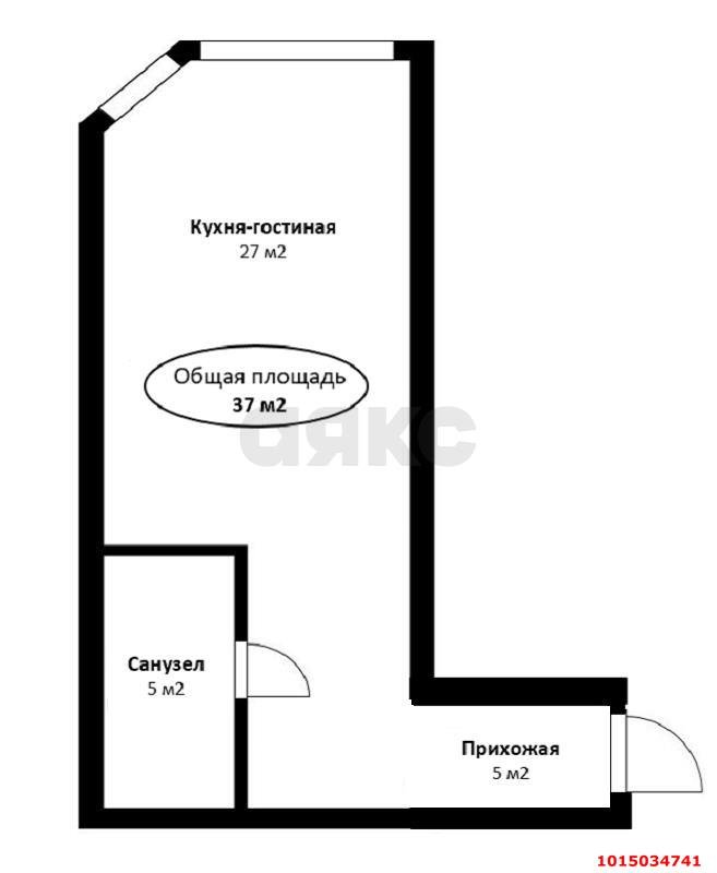 Фото №9: Студия 37&nbsp;м², 1/5&nbsp;эт. - Яблоновский, пер. 2-й Первомайский, 7
