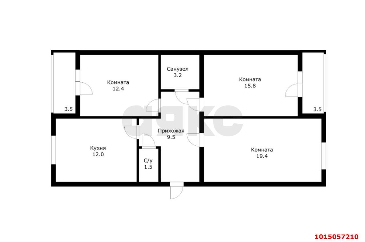 Фото №15: 3-комнатная квартира 73&nbsp;м², 5/5&nbsp;эт. - Новая Адыгея, мкр. жилой комплекс Мега, ул. Бжегокайская, 90/3к1
