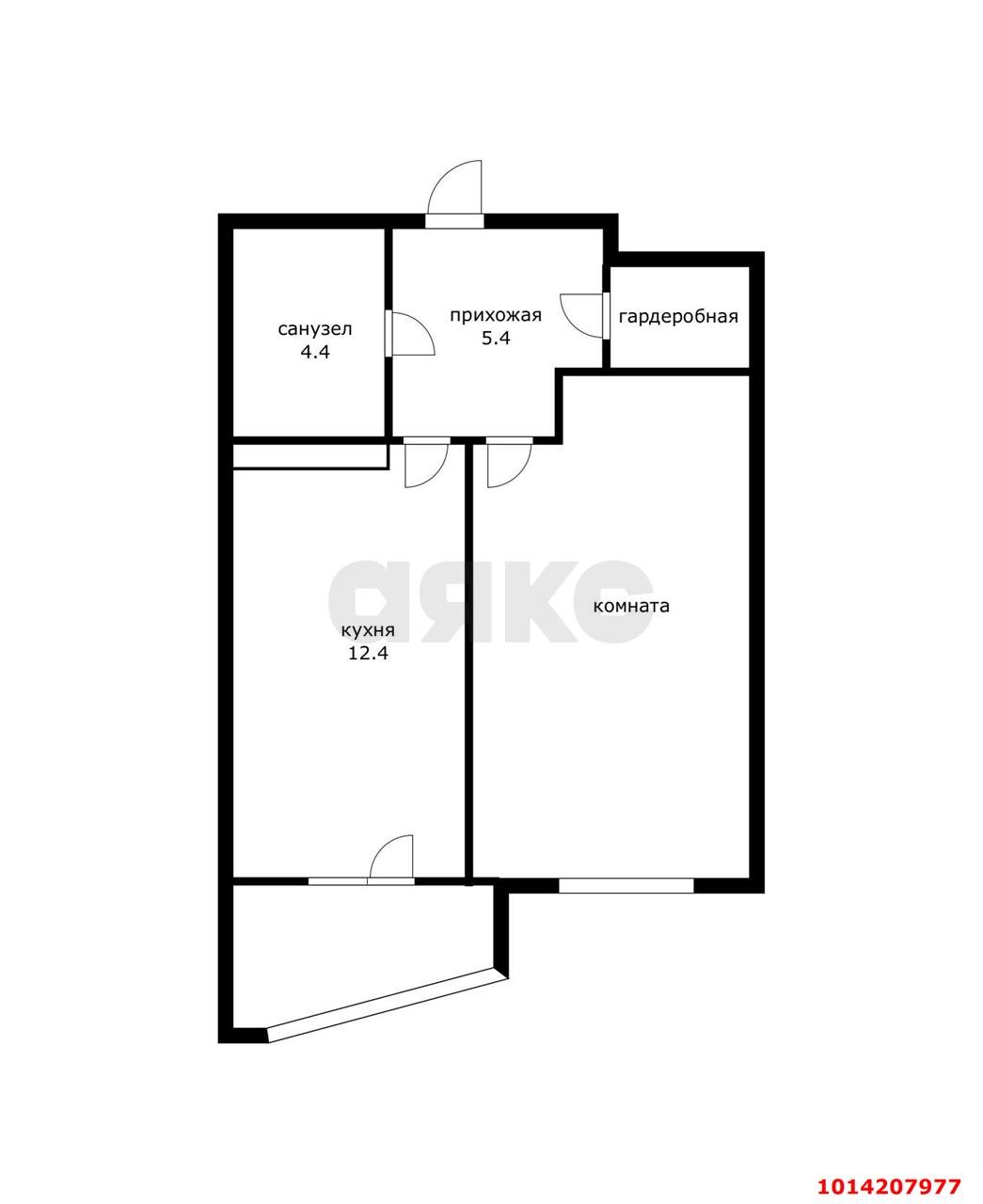 Фото №4: 1-комнатная квартира 41&nbsp;м², 18/18&nbsp;эт. - Краснодар, Прикубанский внутригородской округ, мкр. 9-й километр, пр-д Репина, 3