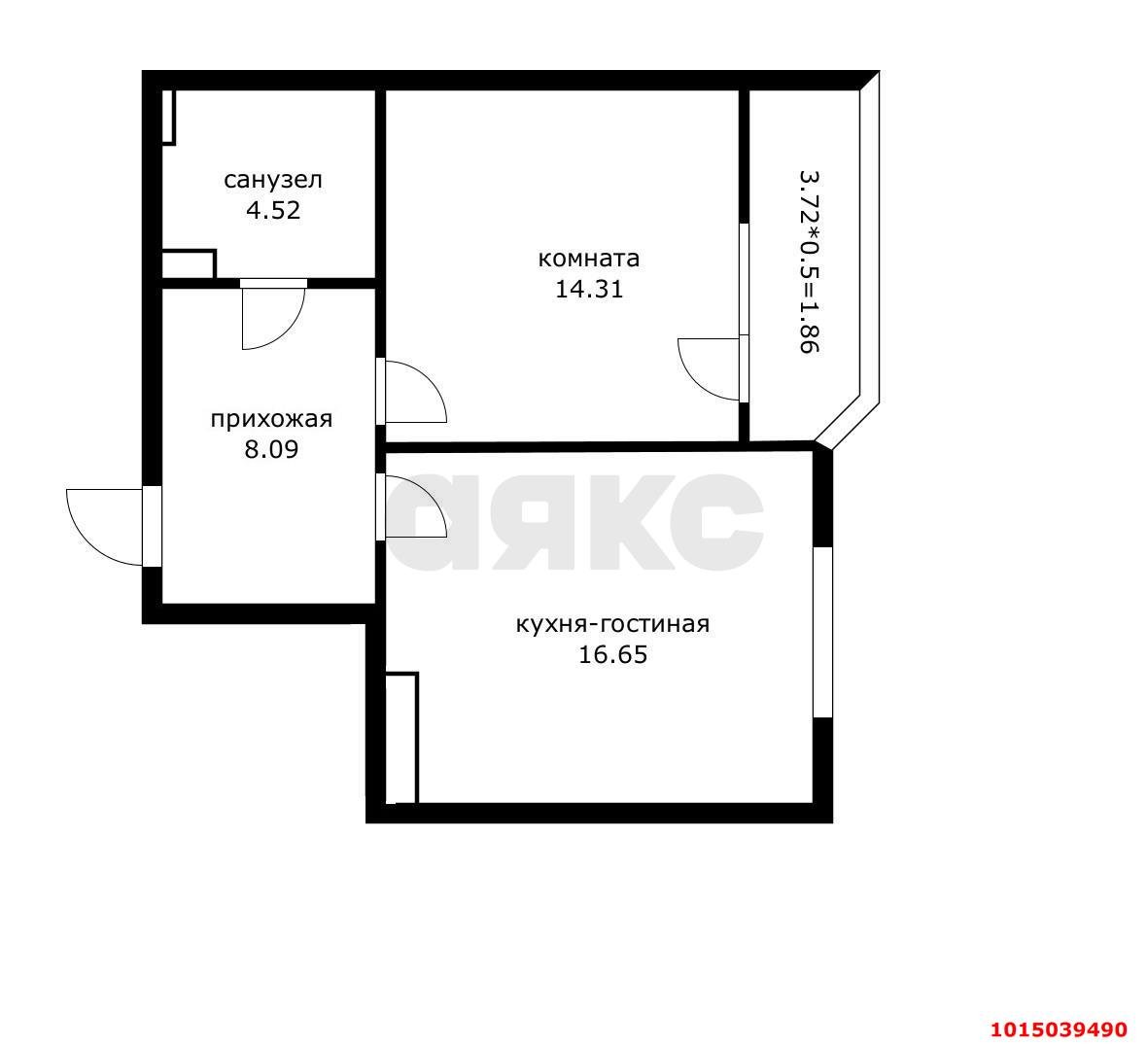 Фото №4: 1-комнатная квартира 45&nbsp;м², 7/24&nbsp;эт. - Краснодар, Карасунский внутригородской округ, Камвольно-суконный Комбинат, мкр. ЖК Урал, ул. Уральская, 87/7