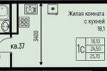 Фото №1: Студия 25 м², 3/3 эт. - Берёзовый, мкр. жилой комплекс Нова Вита, ул. имени А.Н. Лодыгина, 6к3