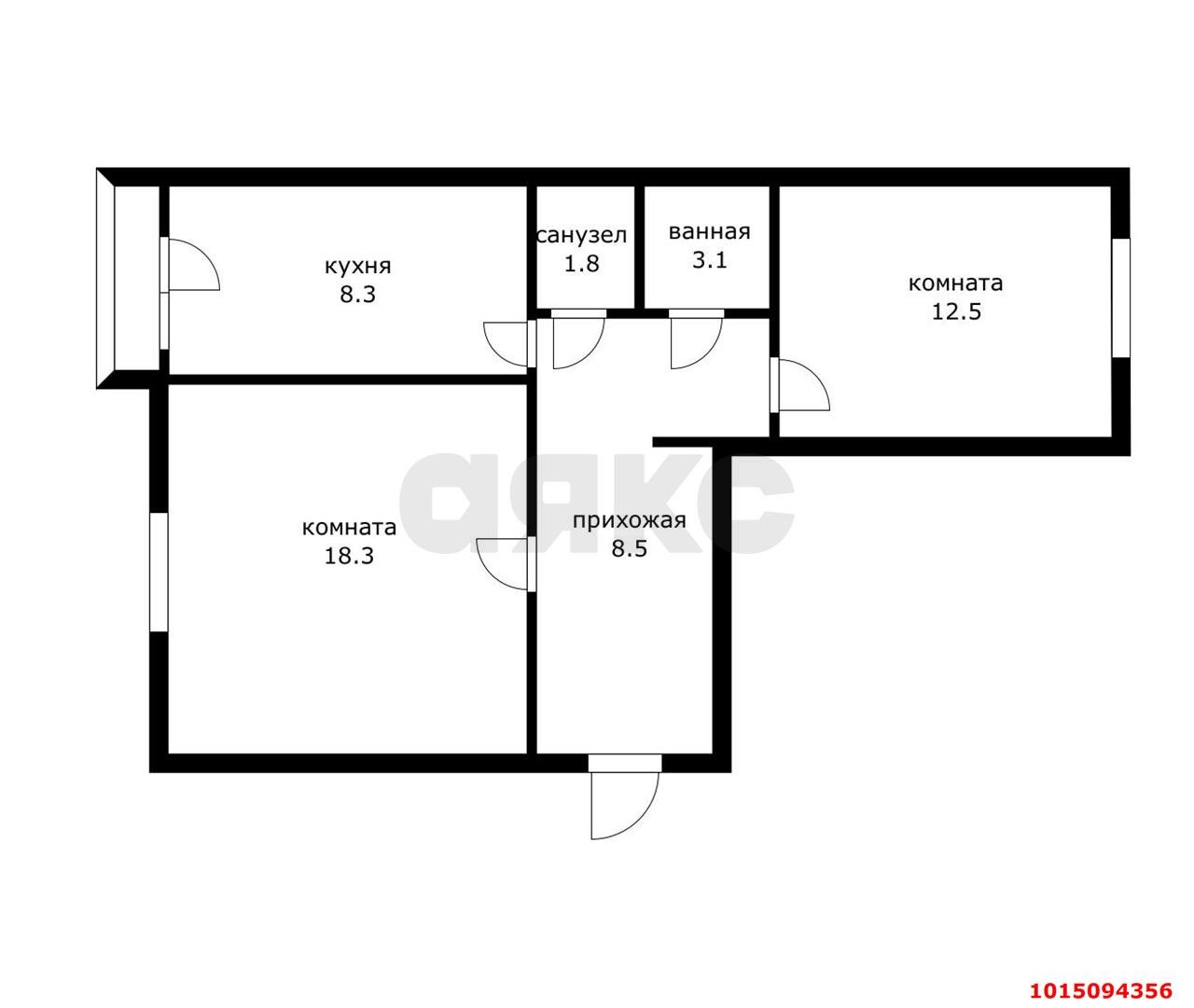 Фото №13: 2-комнатная квартира 53&nbsp;м², 2/5&nbsp;эт. - Яблоновский, ул. Лаухина, 8