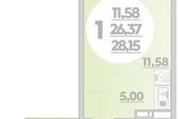 Фото №1: Студия 28 м², 4/16 эт. - Краснодар, мкр. жилой комплекс Квартал № 6,