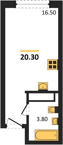 Фото №1: Студия 20&nbsp;м², 14/16&nbsp;эт. - Краснодар, Прикубанский внутригородской округ, мкр. Догма Парк