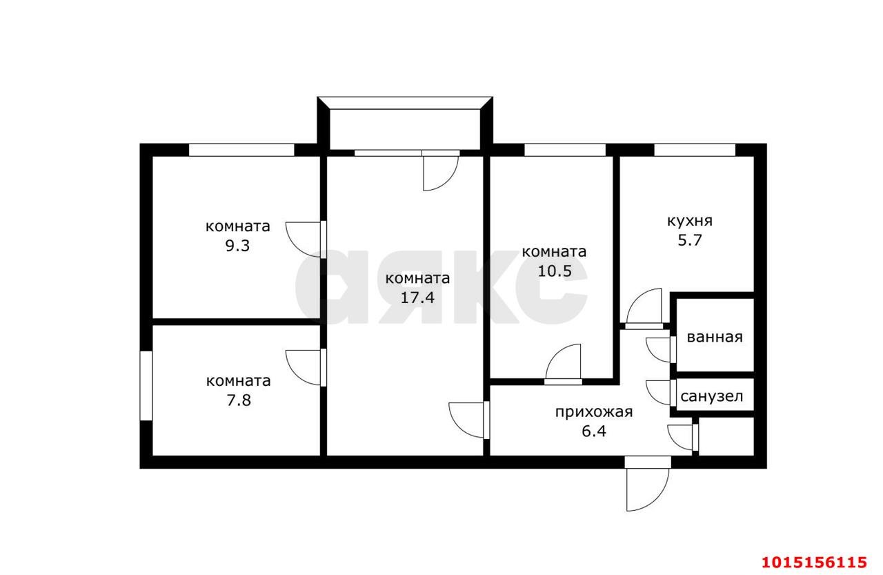 Фото №5: 4-комнатная квартира 65&nbsp;м², 4/5&nbsp;эт. - Индустриальный, мкр. Прикубанский внутригородской округ, ул. Степная, 7