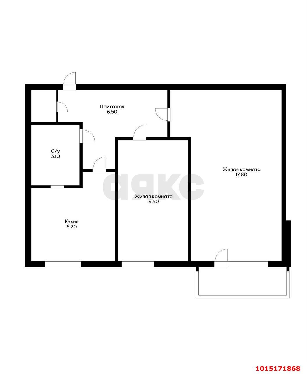 Фото №9: 2-комнатная квартира 45&nbsp;м², 6/9&nbsp;эт. - Краснодар, Прикубанский внутригородской округ, мкр. Фестивальный, ул. имени Тургенева, 151