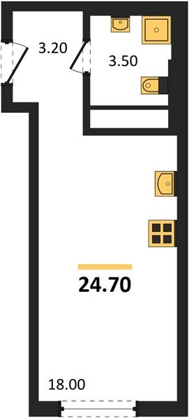 Фото №1: Студия 24&nbsp;м², 5/18&nbsp;эт. - Краснодар, Прикубанский внутригородской округ, мкр. квартал Самолёт 7