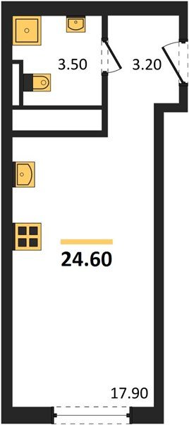 Фото №1: Студия 24&nbsp;м², 5/18&nbsp;эт. - Краснодар, Прикубанский внутригородской округ, мкр. квартал Самолёт 7