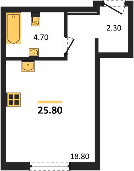 Фото №1: Студия 25&nbsp;м², 2/18&nbsp;эт. - Краснодар, Прикубанский внутригородской округ, мкр. квартал Самолёт 7