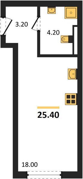 Фото №1: Студия 25&nbsp;м², 2/18&nbsp;эт. - Краснодар, Прикубанский внутригородской округ, мкр. квартал Самолёт 7
