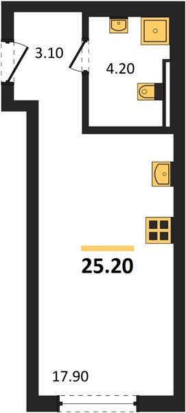 Фото №1: Студия 25&nbsp;м², 2/18&nbsp;эт. - Краснодар, Прикубанский внутригородской округ, мкр. квартал Самолёт 7