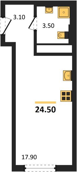 Фото №1: Студия 24&nbsp;м², 6/18&nbsp;эт. - Краснодар, Прикубанский внутригородской округ, мкр. квартал Самолёт 7