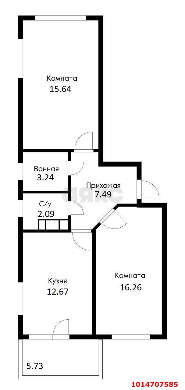 Фото №16: 2-комнатная квартира 63&nbsp;м², 7/13&nbsp;эт. - Краснодар, Прикубанский внутригородской округ, Славянский, мкр. Светлоград, ул. Красных Партизан, 1/4к7