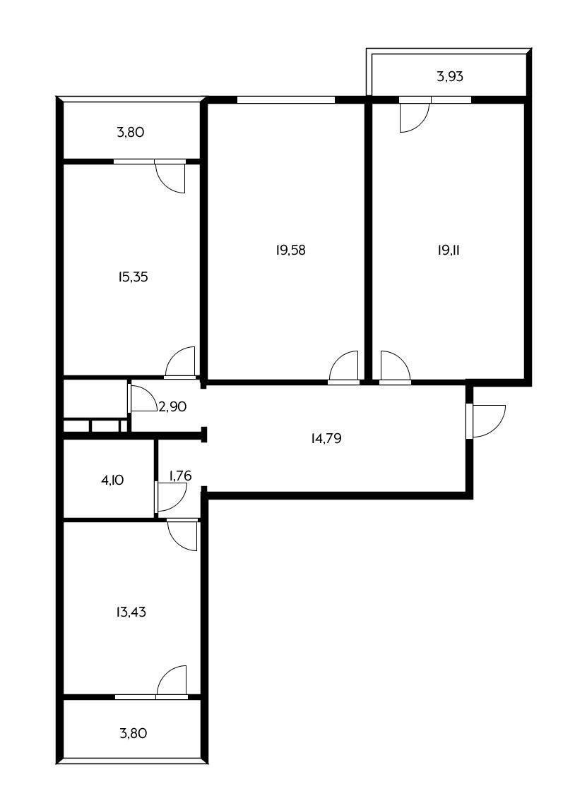 Фото №19: 3-комнатная квартира 92&nbsp;м², 6/12&nbsp;эт. - Краснодар, Западный внутригородской округ, мкр. Юбилейный, ул. Думенко, 33