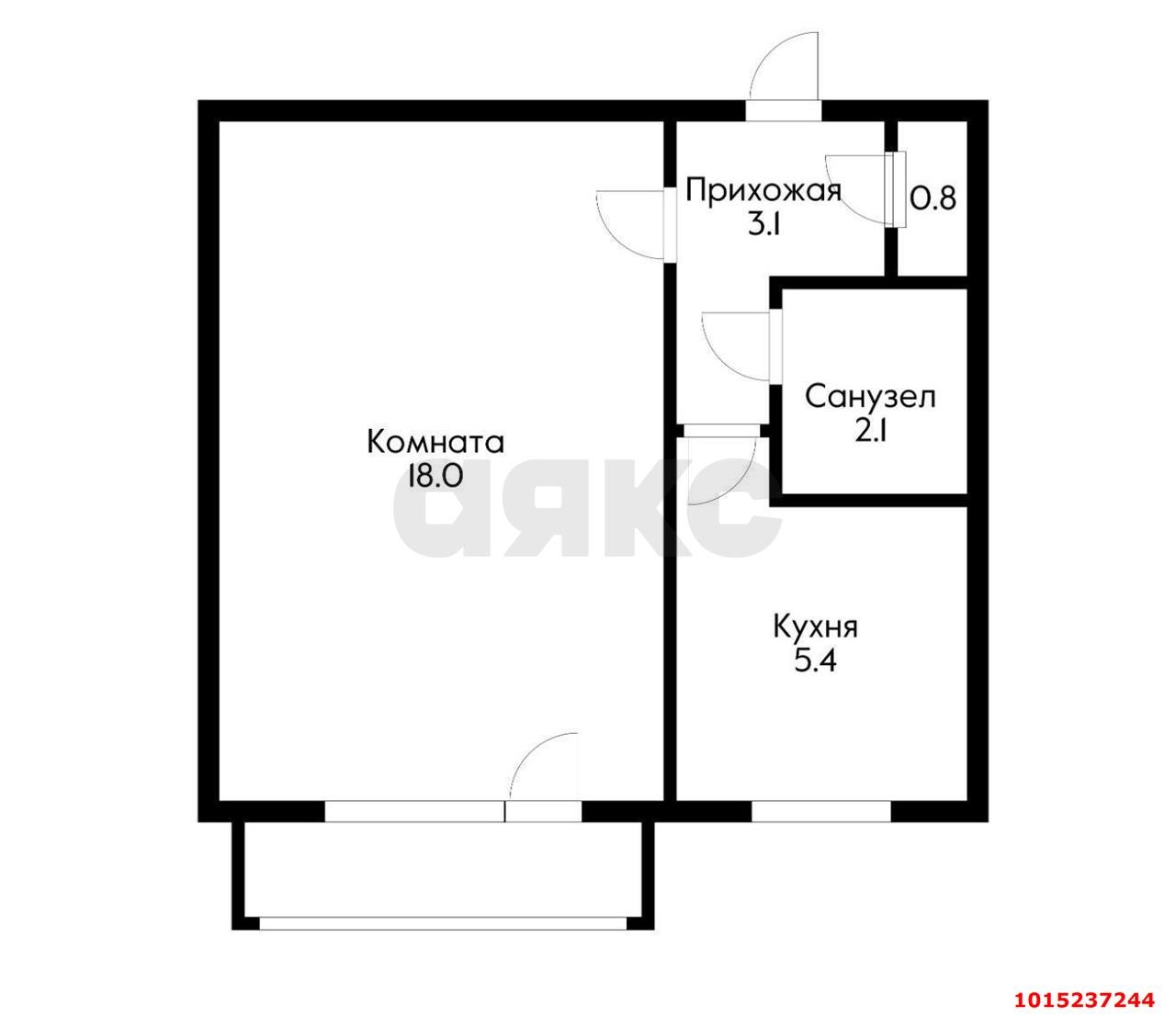Фото №6: 1-комнатная квартира 33&nbsp;м², 3/5&nbsp;эт. - Краснодар, Карасунский внутригородской округ, мкр. Гидростроителей, ул. имени Дмитрия Благоева, 19