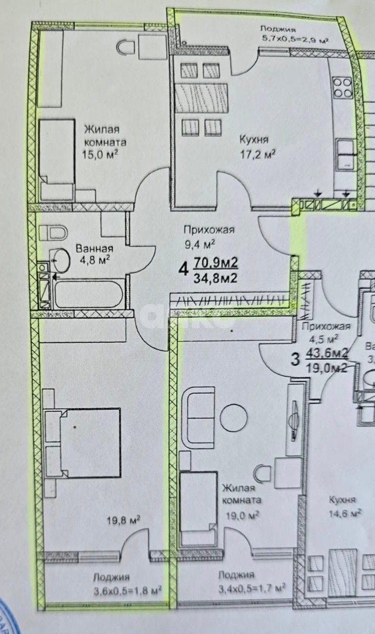 Фото №23: 2-комнатная квартира 75&nbsp;м², 10/10&nbsp;эт. - Анапа, пр-кт Пионерский, 255/2к5