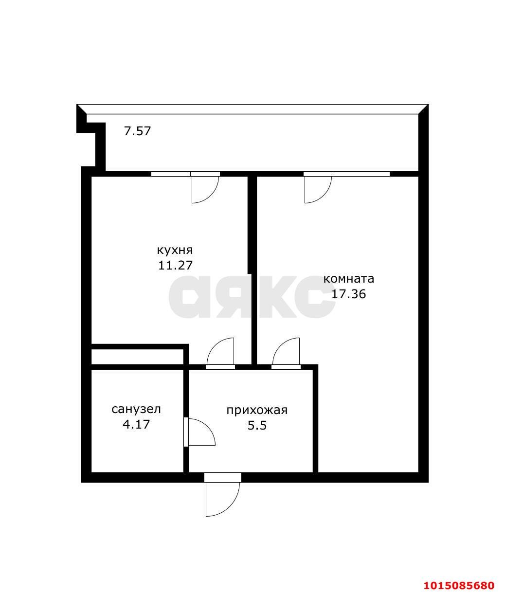 Фото №12: 1-комнатная квартира 45&nbsp;м², 12/19&nbsp;эт. - Краснодар, мкр. Карасунский внутригородской округ, ул. имени Снесарева, 17/1к1