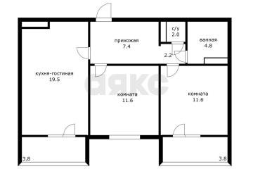 Фото №1: 2-комнатная квартира 55 м², 16/17 эт. - Краснодар, мкр. жилой комплекс Квартал № 6, ул. Генерал-лейтенанта Александра Сапрунова, 37к1