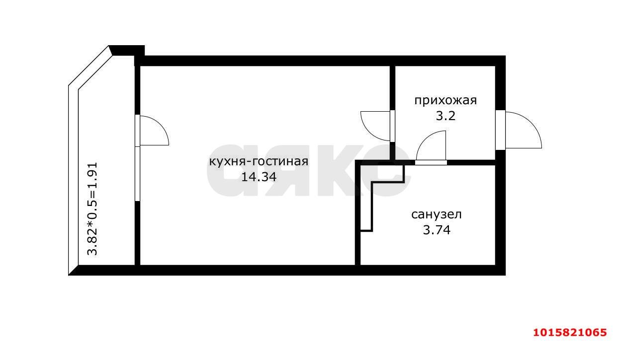 Фото №8: Студия 21&nbsp;м², 4/23&nbsp;эт. - Краснодар, Карасунский внутригородской округ, Камвольно-суконный Комбинат, мкр. ЖК Урал, ул. Уральская, 87/7
