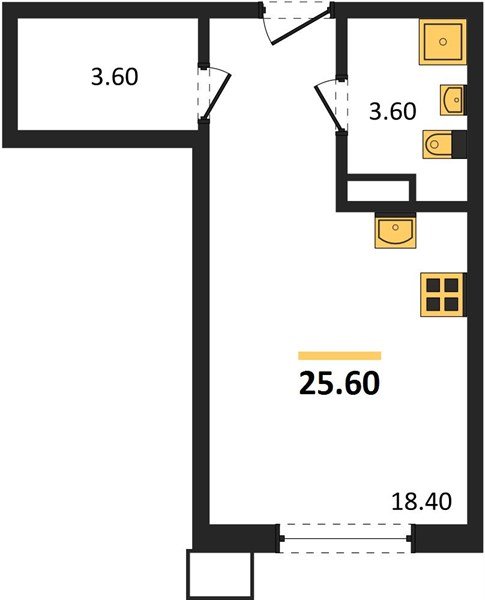 Фото №1: Студия 25&nbsp;м², 5/9&nbsp;эт. - Краснодар, Прикубанский внутригородской округ, мкр. Парк Победы
