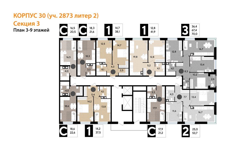 Фото №8: Студия 21&nbsp;м², 5/16&nbsp;эт. - Краснодар, Прикубанский внутригородской округ, мкр. Догма Парк