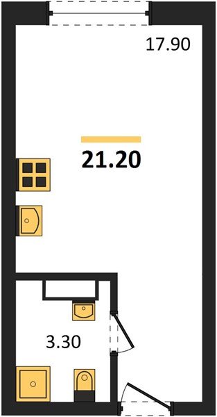 Фото №1: Студия 21&nbsp;м², 3/16&nbsp;эт. - Краснодар, Прикубанский внутригородской округ, мкр. Догма Парк, ул. Марины Цветаевой, 34