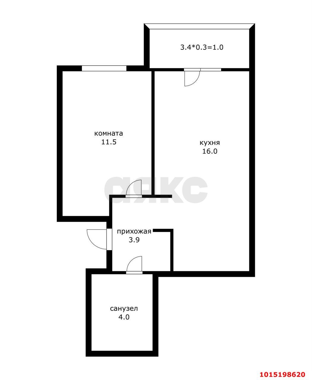 Фото №7: 1-комнатная квартира 38&nbsp;м², 4/5&nbsp;эт. - Новая Адыгея, мкр. ЖК Дарград, ул. Тургеневское шоссе, 33/1к6