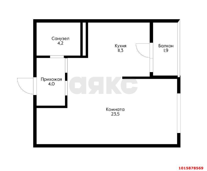 Фото №2: 1-комнатная квартира 45&nbsp;м², 21/23&nbsp;эт. - Краснодар, Карасунский внутригородской округ, мкр. ЖК Сказка Град, ул. имени В.Н. Мачуги, 166Ак1
