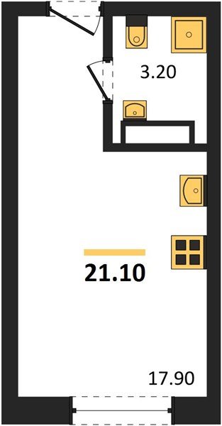 Фото №1: Студия 21&nbsp;м², 13/16&nbsp;эт. - Краснодар, Прикубанский внутригородской округ, мкр. Догма Парк, ул. Марины Цветаевой, 36
