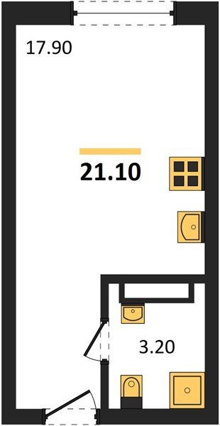 Фото №1: Студия 21&nbsp;м², 10/16&nbsp;эт. - Краснодар, Прикубанский внутригородской округ, мкр. Догма Парк, ул. Марины Цветаевой, 36
