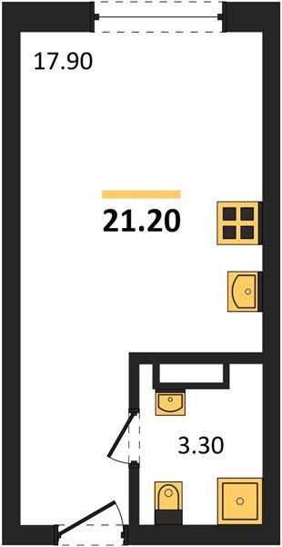 Фото №1: Студия 21&nbsp;м², 5/16&nbsp;эт. - Краснодар, Прикубанский внутригородской округ, мкр. Догма Парк, ул. Марины Цветаевой, 36