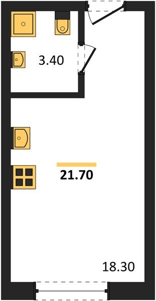 Фото №1: Студия 21&nbsp;м², 2/16&nbsp;эт. - Краснодар, Прикубанский внутригородской округ, мкр. Догма Парк, ул. Марины Цветаевой, 35