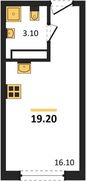 Фото №1: Студия 19&nbsp;м², 14/16&nbsp;эт. - Краснодар, Прикубанский внутригородской округ, мкр. Догма Парк, ул. Марины Цветаевой, 35