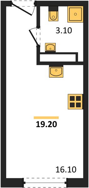 Фото №1: Студия 19&nbsp;м², 10/16&nbsp;эт. - Краснодар, Прикубанский внутригородской округ, мкр. Догма Парк, ул. Марины Цветаевой, 35