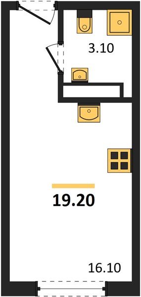 Фото №1: Студия 19&nbsp;м², 13/16&nbsp;эт. - Краснодар, Прикубанский внутригородской округ, мкр. Догма Парк, ул. Марины Цветаевой, 35
