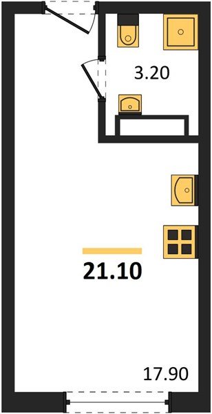 Фото №1: Студия 21&nbsp;м², 13/16&nbsp;эт. - Краснодар, Прикубанский внутригородской округ, мкр. Догма Парк, ул. Марины Цветаевой, 35