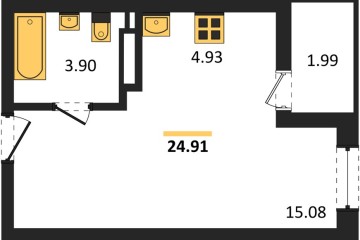 Фото №1: Студия 24 м², 7/18 эт. - Краснодар, мкр. жилой комплекс Архитектор,