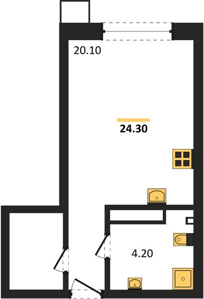 Фото №1: Студия 24&nbsp;м², 13/16&nbsp;эт. - Краснодар, Прикубанский внутригородской округ, мкр. Парк Победы