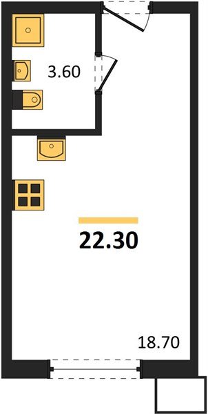 Фото №1: Студия 22&nbsp;м², 2/9&nbsp;эт. - Краснодар, Прикубанский внутригородской округ, мкр. Парк Победы