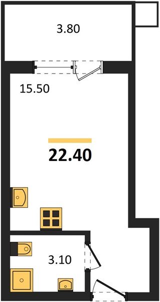 Фото №1: Студия 22&nbsp;м², 2/9&nbsp;эт. - Краснодар, Прикубанский внутригородской округ, мкр. Парк Победы