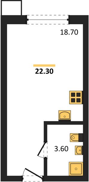 Фото №1: Студия 22&nbsp;м², 2/16&nbsp;эт. - Краснодар, Прикубанский внутригородской округ, мкр. Парк Победы